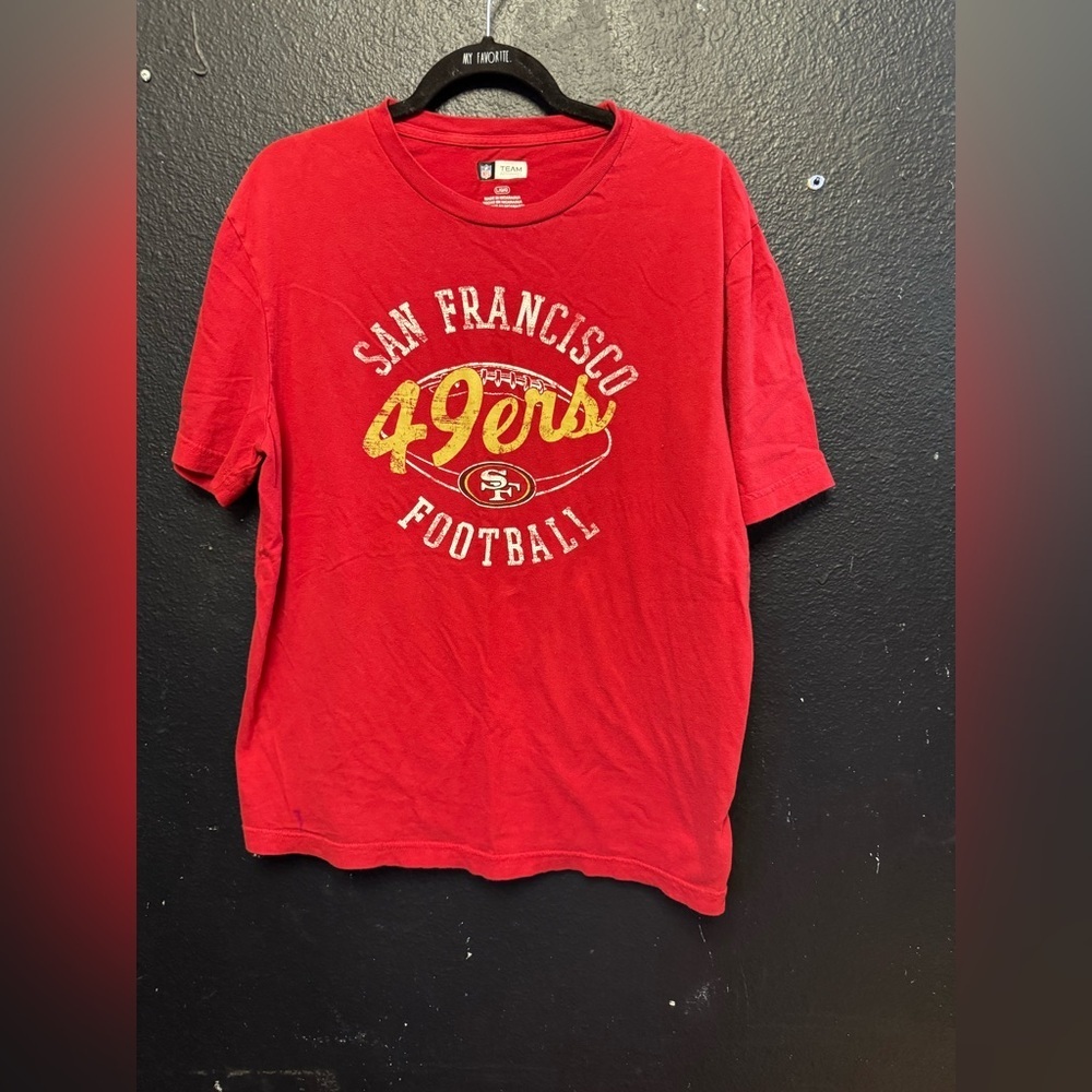 NFL Team Apparel 49ers Red Short Sleeve Shirt Size Large